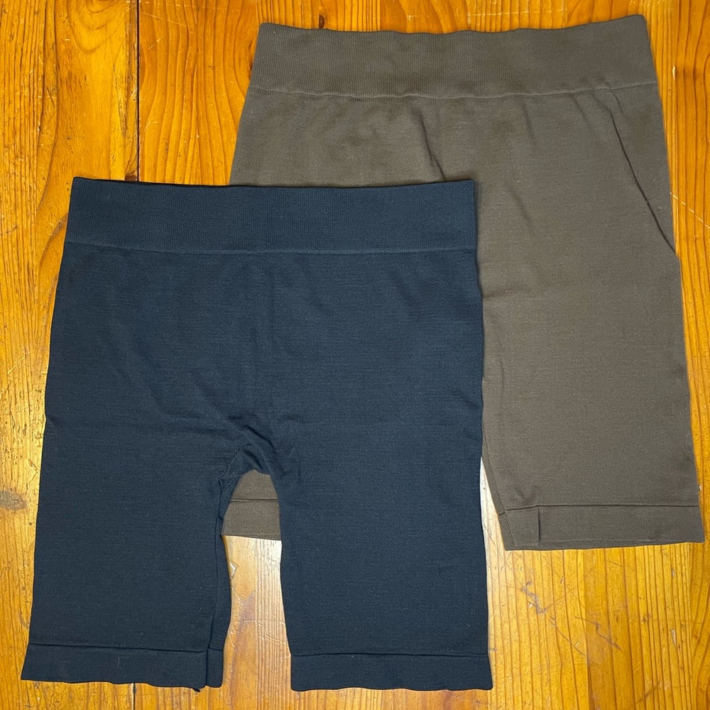 Set of 2 Free People Women's Athletic Shorts in Black and Brown. Buttery Soft!